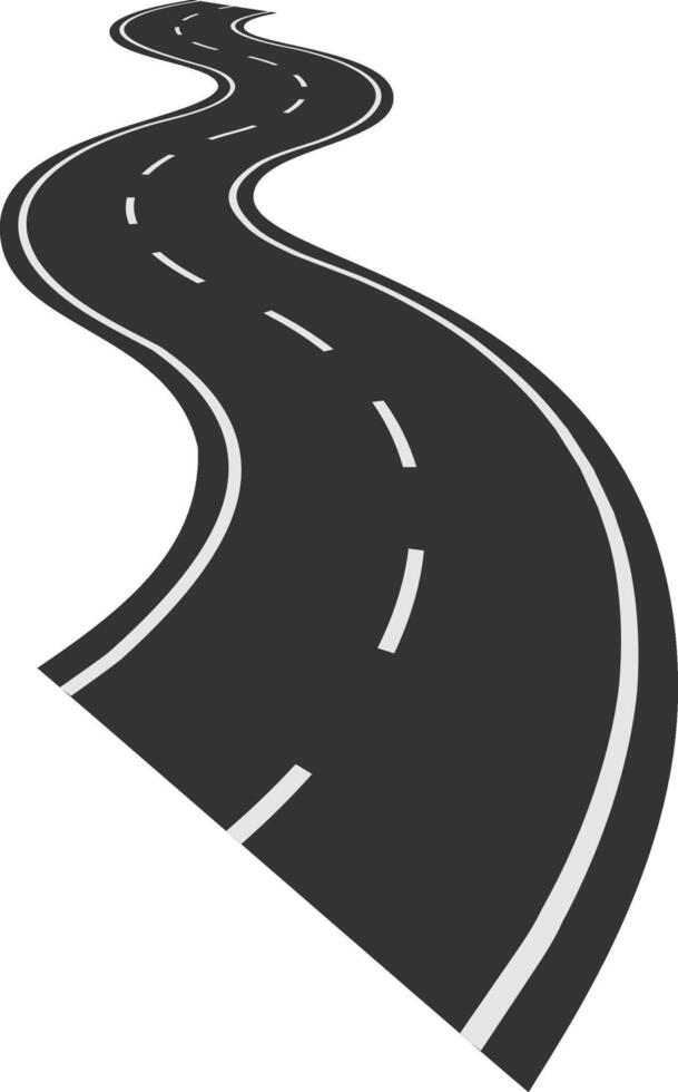 Long, winding road stretching into the distance, symbolizing journeys and adventures while inviting thoughts of travel and the unknown future waiting ahead vector