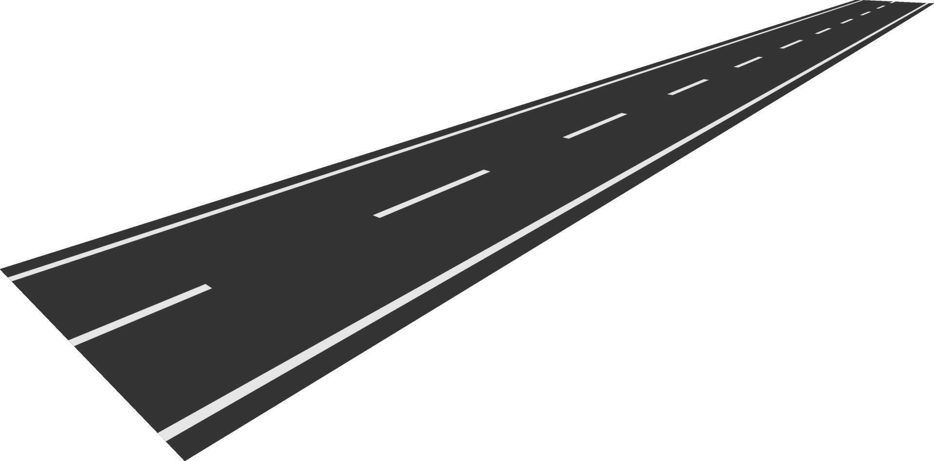 Long, straight road stretching into the distance against a white background, symbolizing journeys, travel, and the endless possibilities of exploration and adventure vector