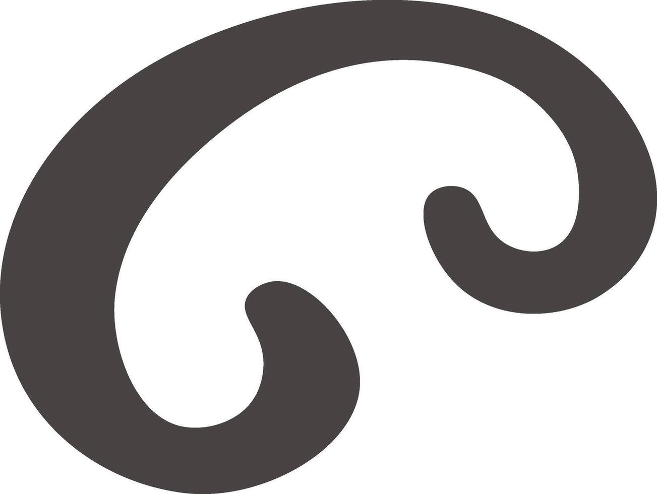 Smooth, rounded brown shape creates a visually appealing abstract pattern against a clean white backdrop, offering a simple yet captivating design element vector