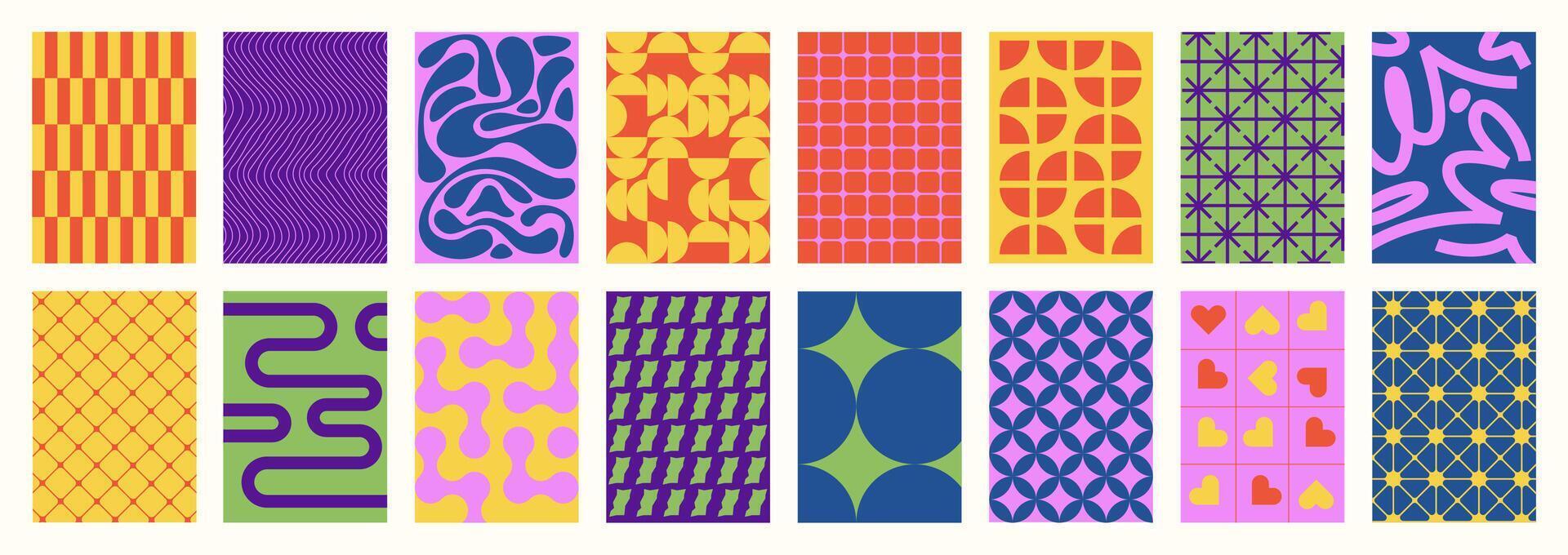 resumen geométrico carteles antecedentes. sin costura impresión de mínimo moderno formas y formularios, contemporáneo fondo para pancartas y cubre textura vector