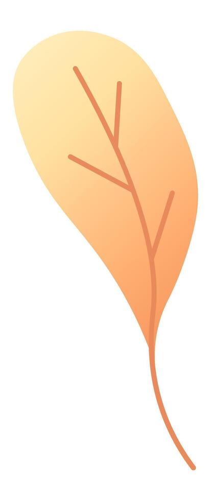 Vibrant orange leaf featuring a stunning gradient from bright yellow to deep orange, capturing the essence of fall and the beautiful transformation of natures colors vector