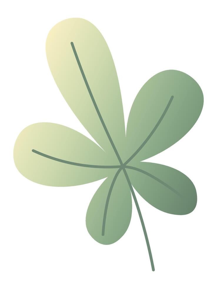 Five lobed green leaf with gradient effect, isolated on white background, showcasing natural beauty and botanical detail, ideal for nature themed designs vector