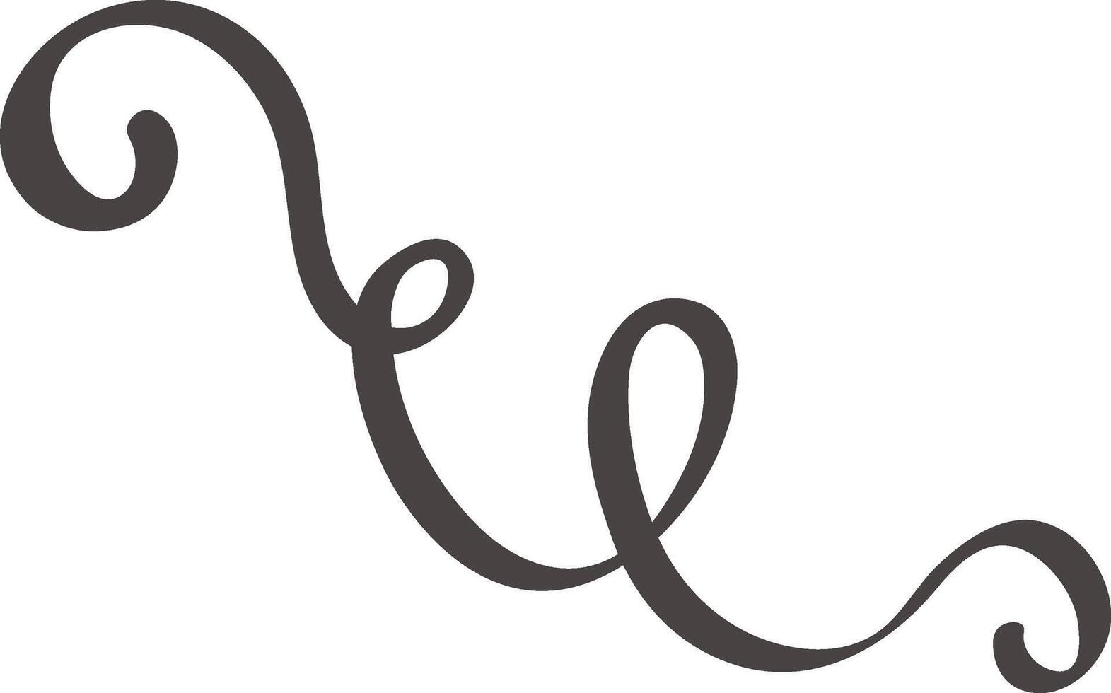 Elegant swirl and flourish create a decorative corner design, adding a touch of sophistication and style to invitations, stationery, or other graphic projects vector