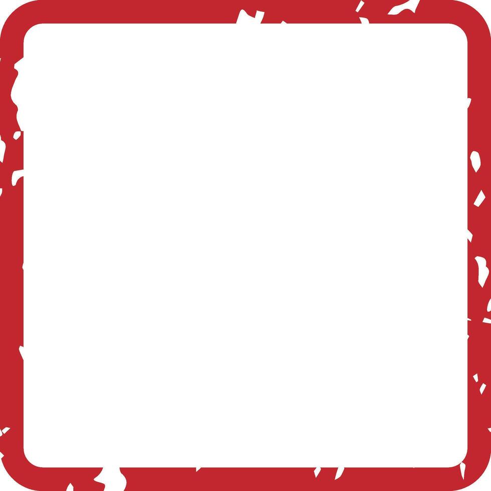 Bold red border with grunge texture surrounds a blank white area, creating a striking frame for text or design elements, perfect for adding a vintage or distressed touch vector