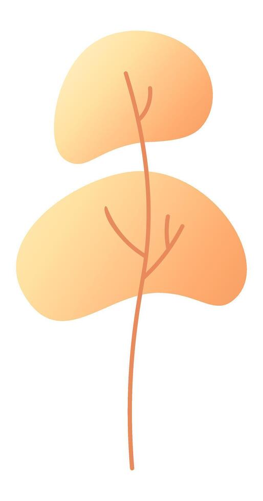 Simple and elegant illustration of an orange plant growing upwards, featuring gradient colors and a minimalist design, ideal for nature themed projects vector
