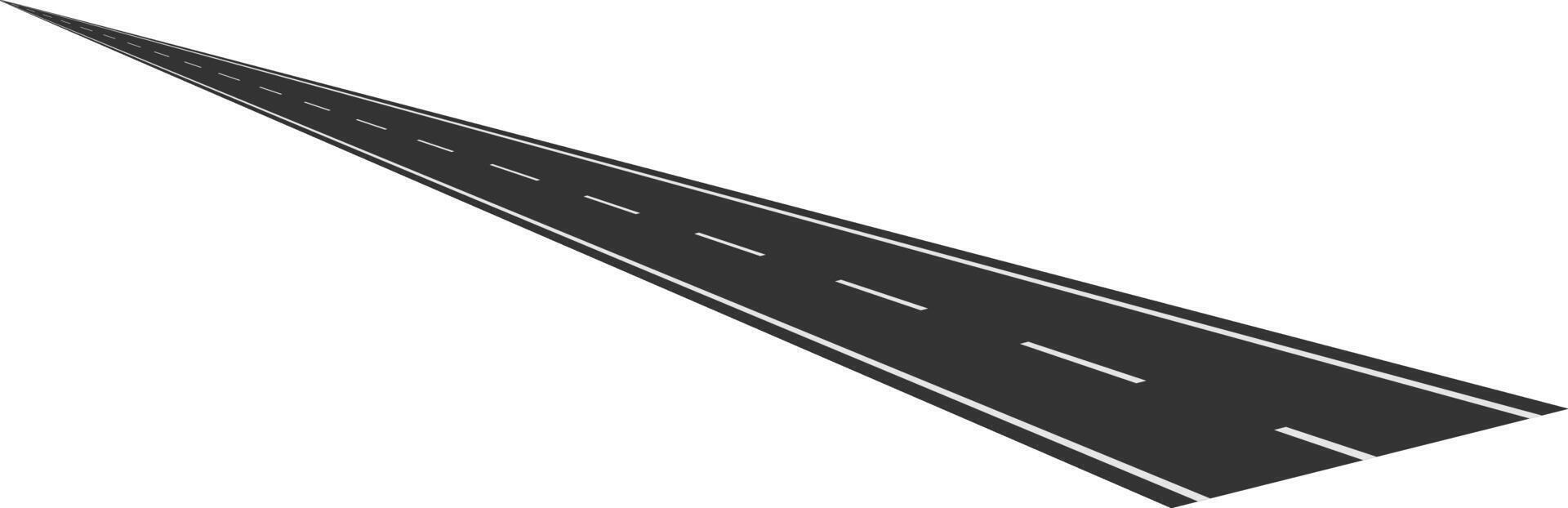 Long, straight highway stretching into the distance on a white background, symbolizing travel, journey, destination, success, and a promising future ahead vector