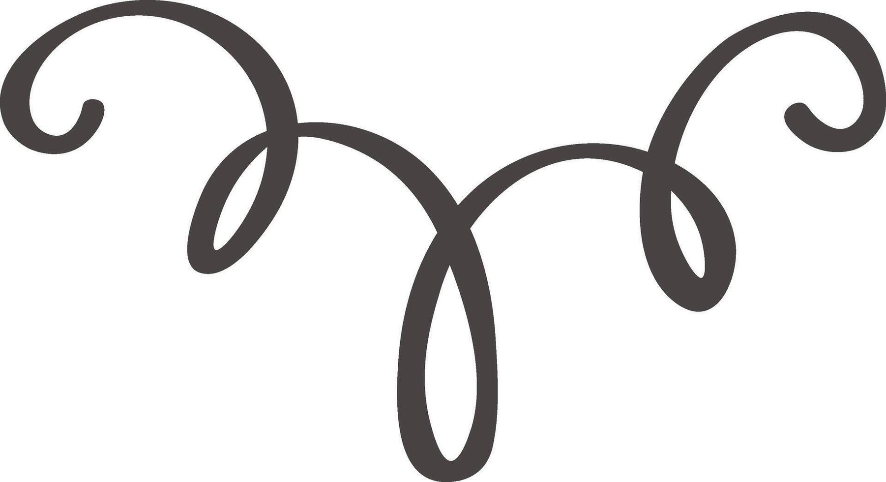 Hand drawn swirls creating an elegant and decorative element, infusing designs with sophistication and artistic flair while enhancing visual appeal and style vector