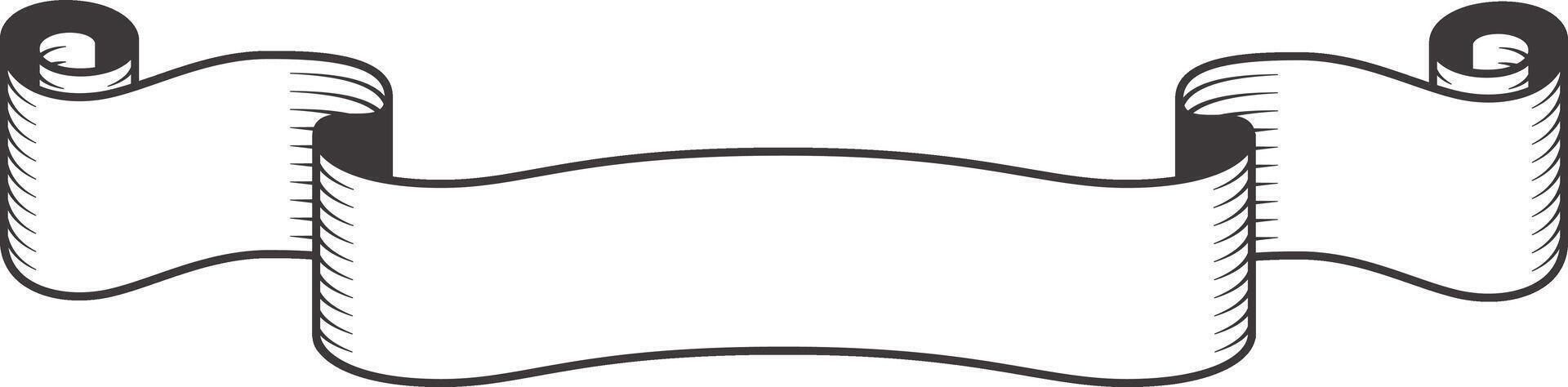 Classic vintage ribbon banner scroll drawing unrolling to reveal a blank space perfect for adding custom text or design elements, presented in versatile format vector