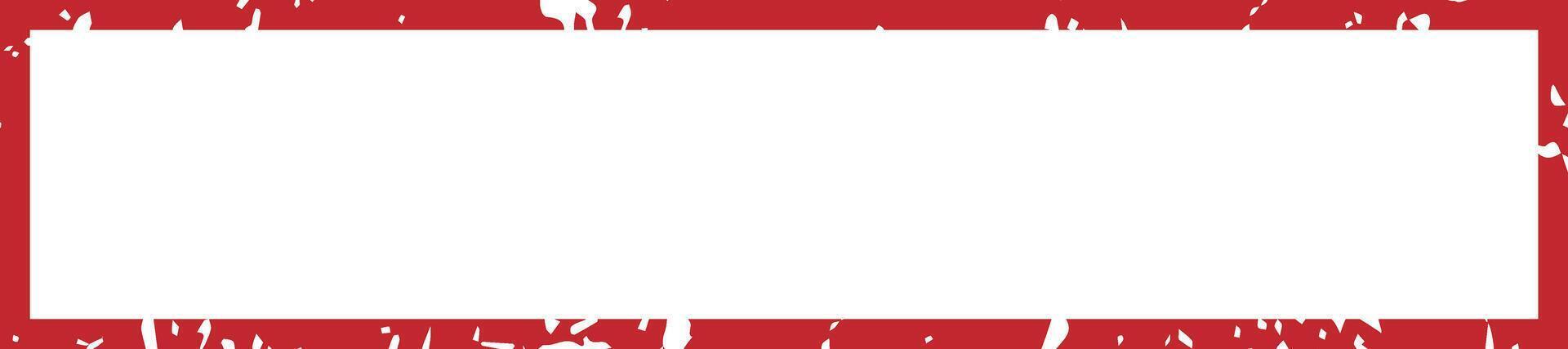 Wide grunge style red border framing an empty white rectangular area, creating a versatile banner or header background filled with ample copy space for various communications vector