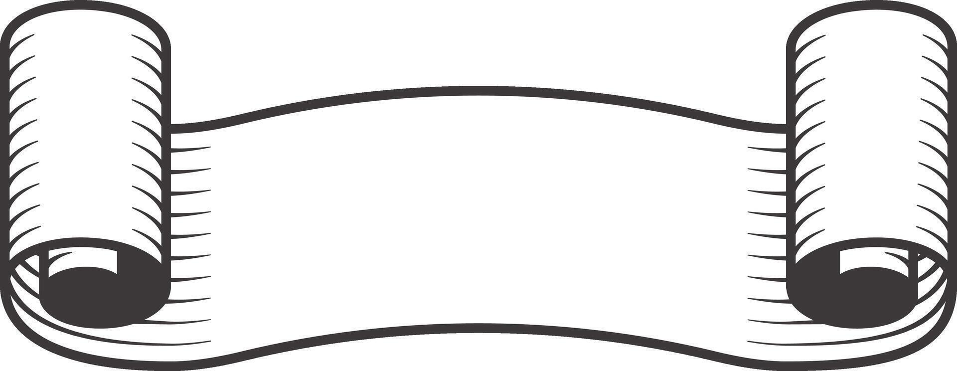 Classic scroll banner ribbon unfurling, creating a blank space suitable for adding custom text or design elements, ideal for announcements, invitations, or certificates vector