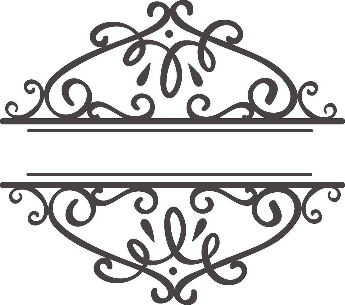 Elegant flourishes and swirls create a decorative frame perfect for adding a touch of sophistication to text, titles, invitations, or other design elements vector