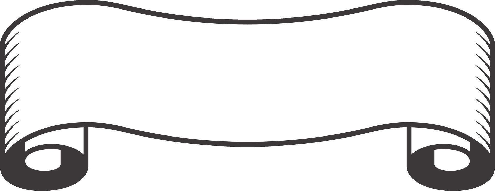 Classic waving ribbon banner scroll design element with curled edges, ideal for vintage or classic themed projects, providing a touch of elegance and tradition vector