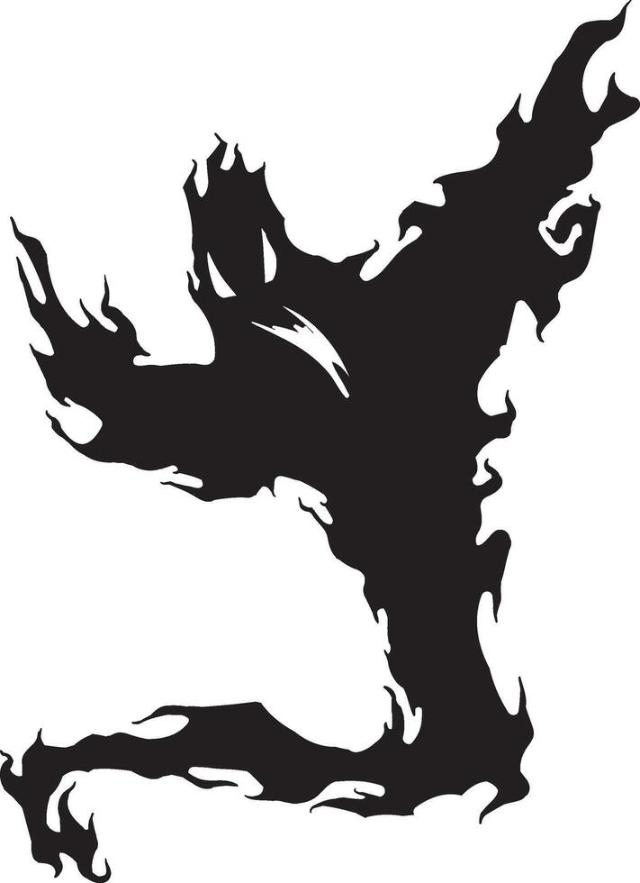 Black ink splattering and creating an abstract shape reminiscent of the map of thailand, offering a unique and artistic representation of the country vector