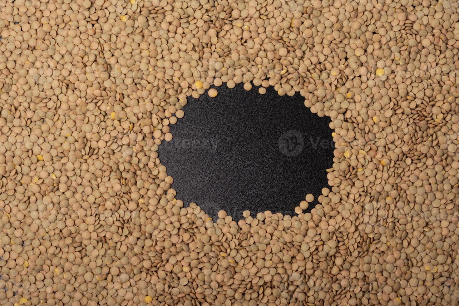 Lentils texture pattern with empty space background photo