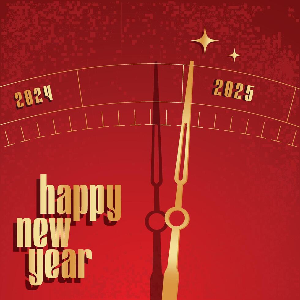 2025 New Year countdown red background vector