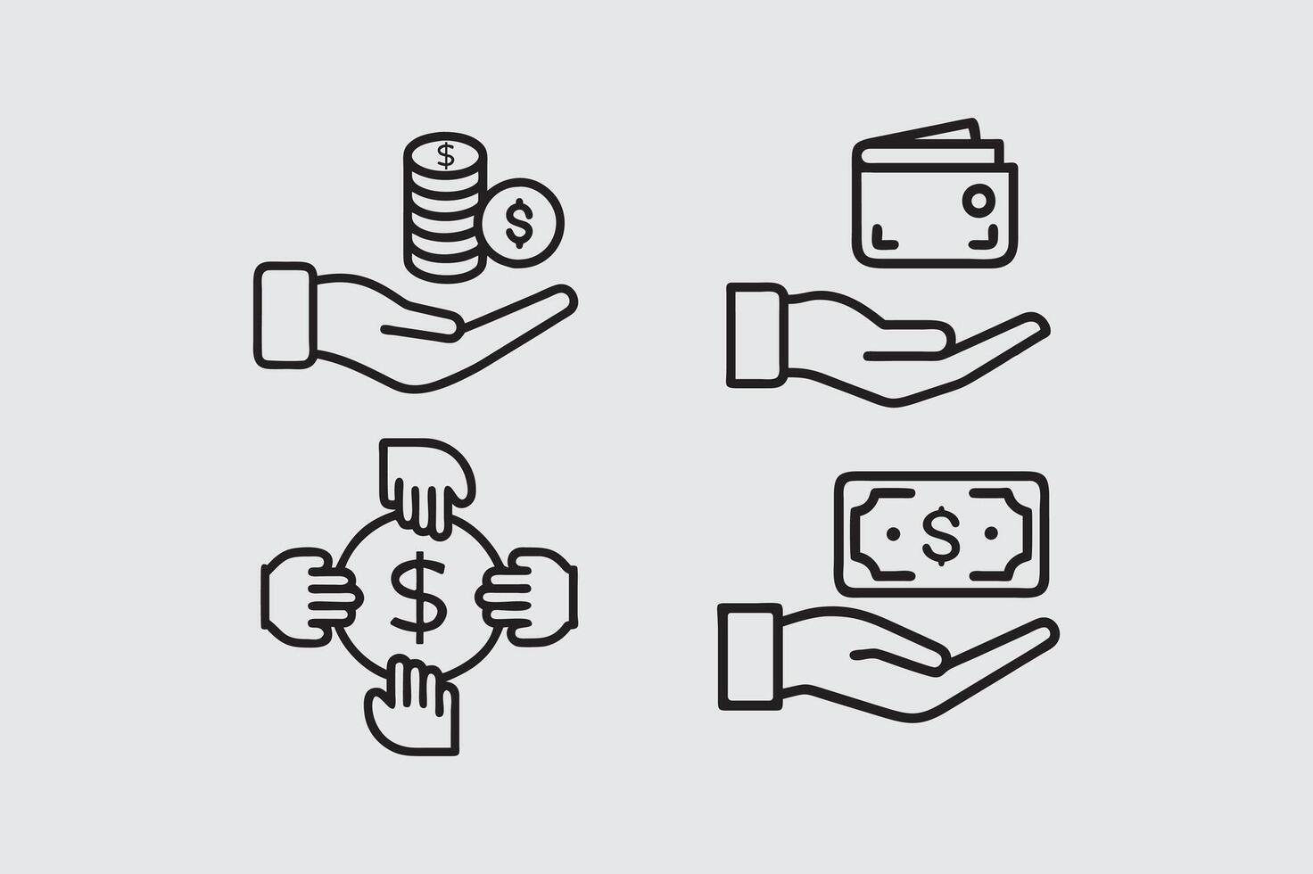 Sleek and Modern Wallet with Money Icons Perfect for Digital Projects. vector