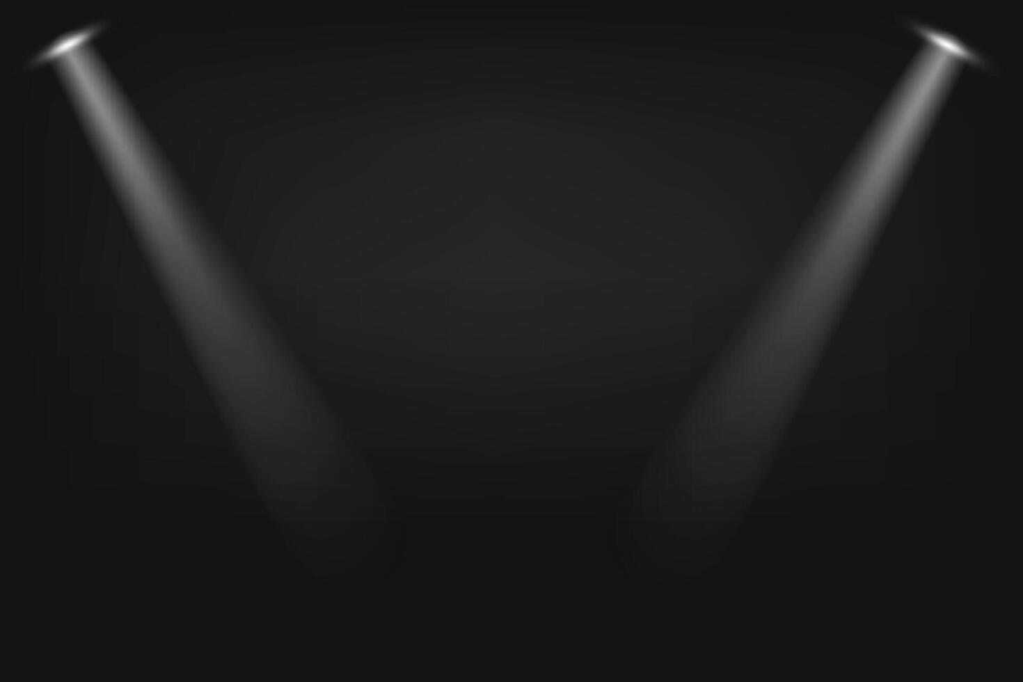 Illuminated stage with two white projector. Abstract background vector