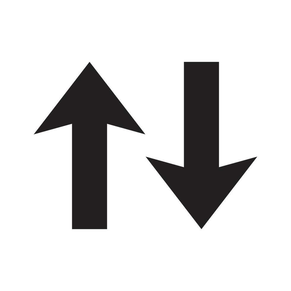 Up and Down Bookmark Arrow Icons, Symbols of moving up and down, downloading icon, isolated on white background. vector
