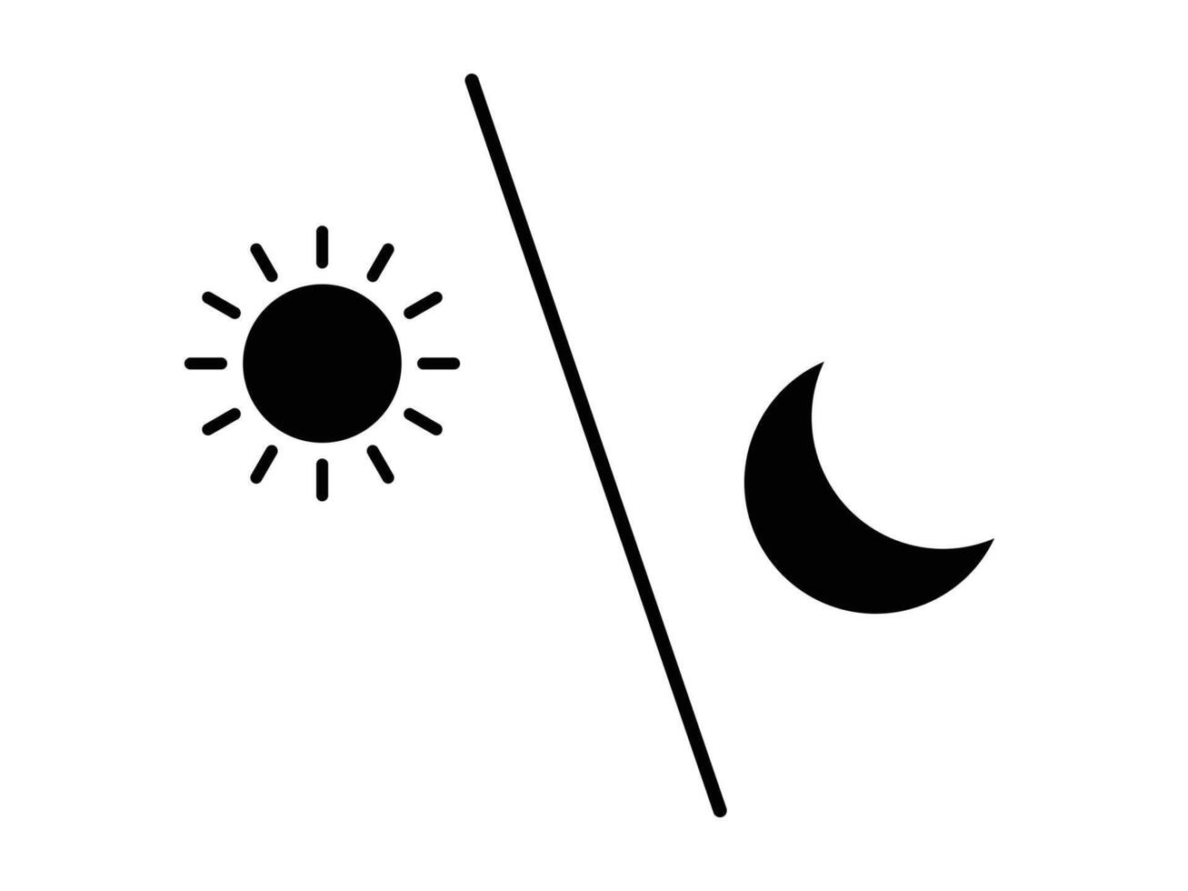 Sun and moon icon. Day and night line icon. black flat icon silhouette icons. Morning and night weather forecast symbol. vector
