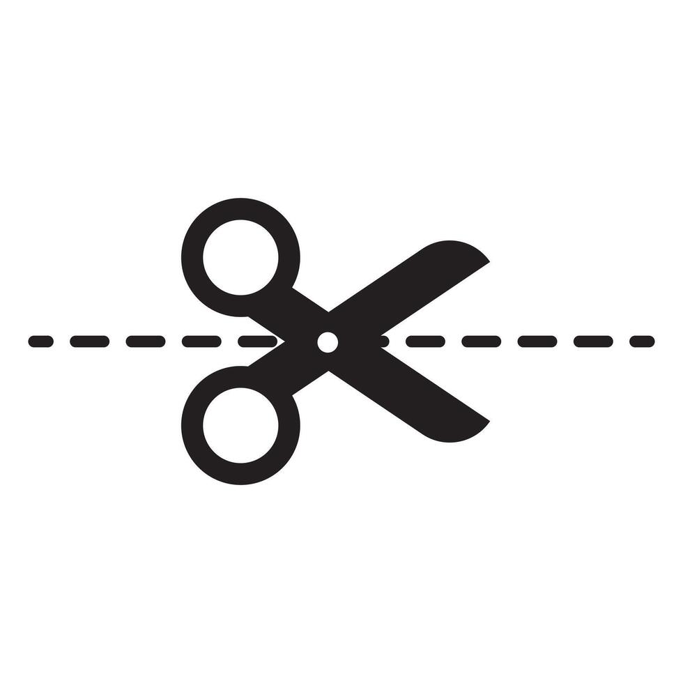 Cutting scissors icon, Cut equipment on white isolated background. vector