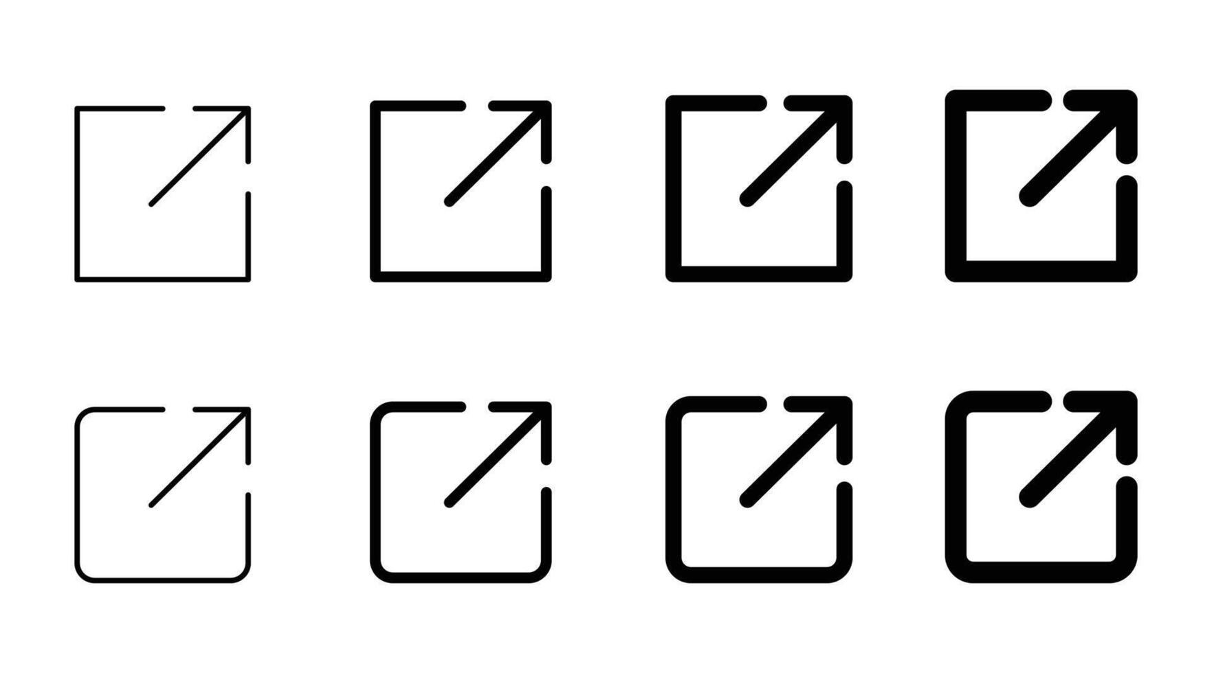 External link icon set. hyperlink symbol. link icon Web UI design. Isolated symbols on white background. vector