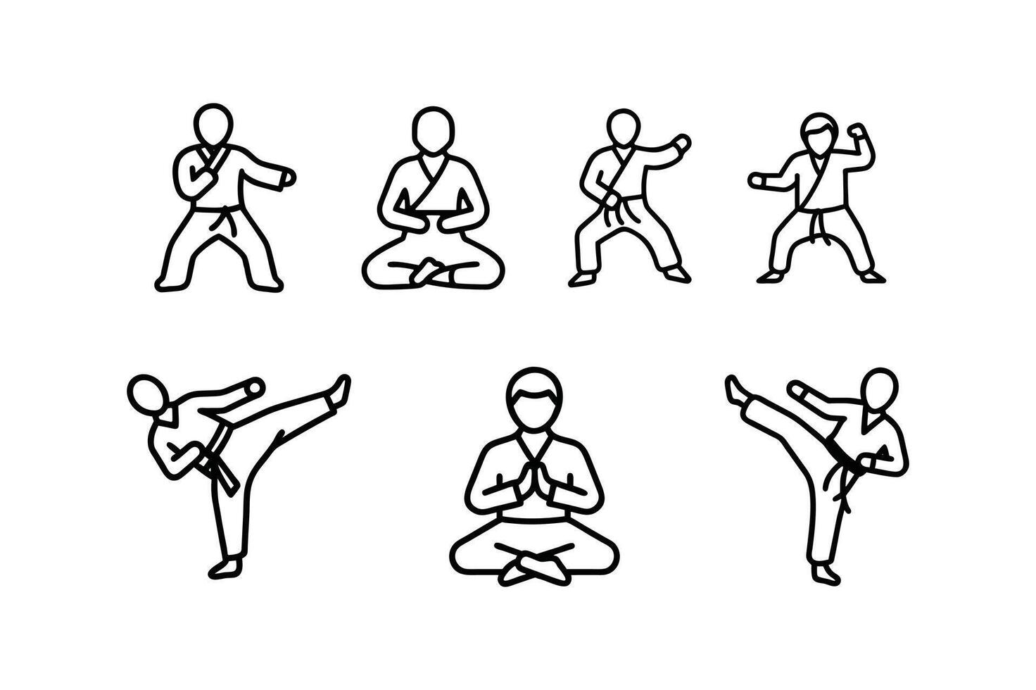 Modern Karate Pose Icon for Fitness Projects. vector