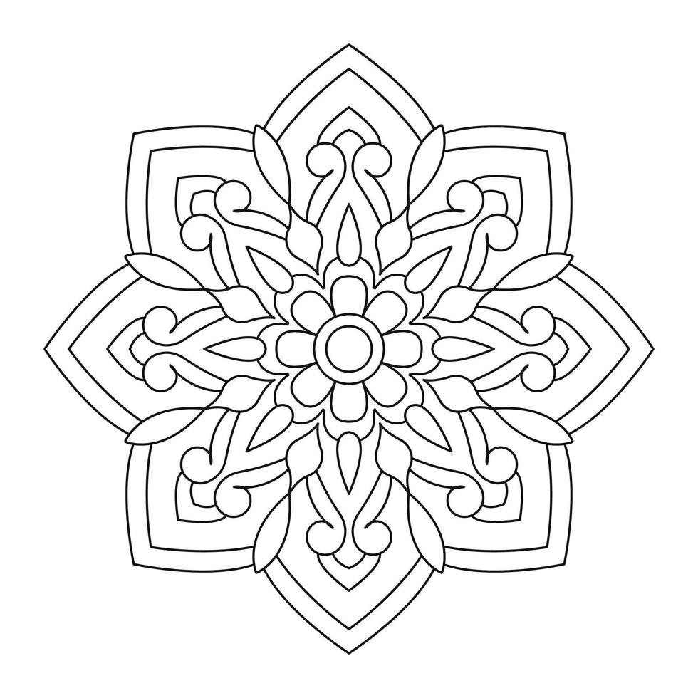 Mystical Attractive Mandala Coloring Book Page, file vector