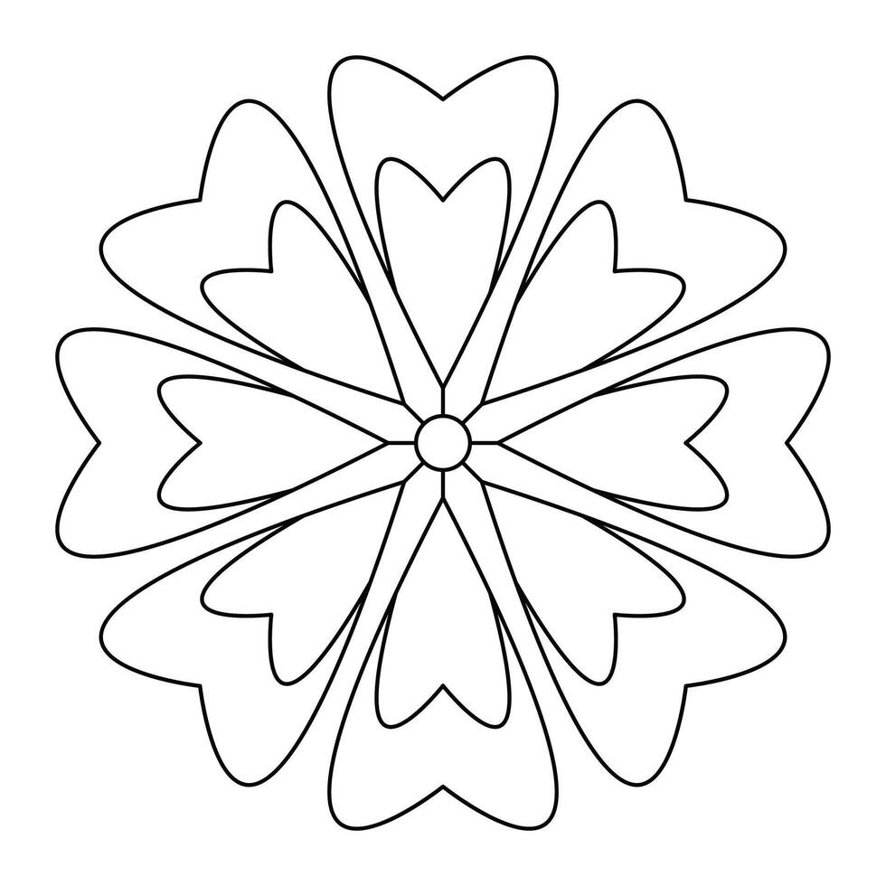 Easy mandalas for relaxation, meditation coloring, file vector