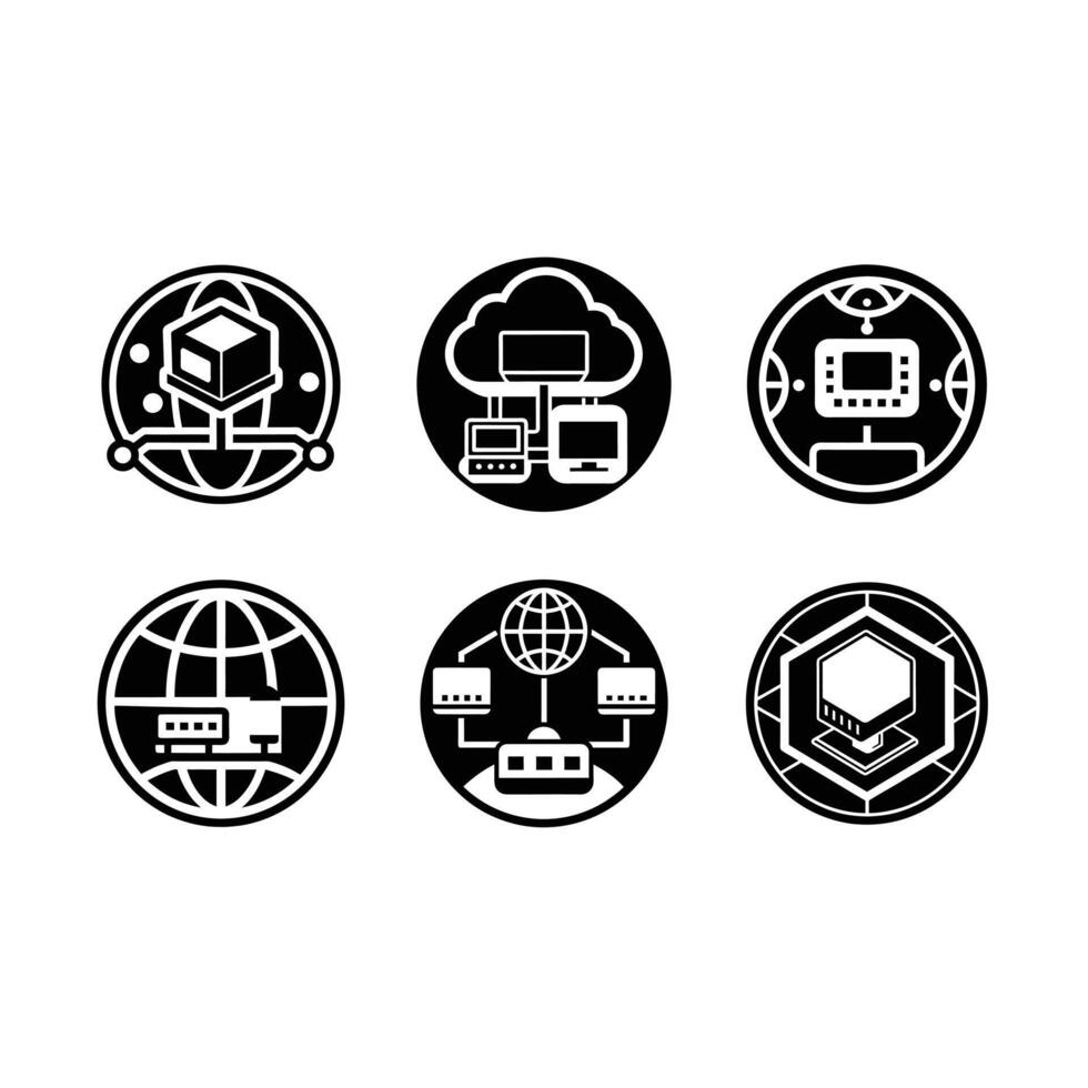 LAN Icon Design for Network and Technology Graphics vector
