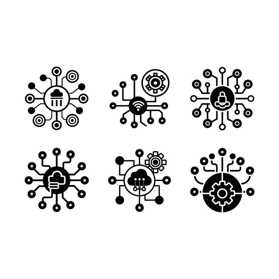 IoT and AI Integration Graphic Design File for Digital Products vector