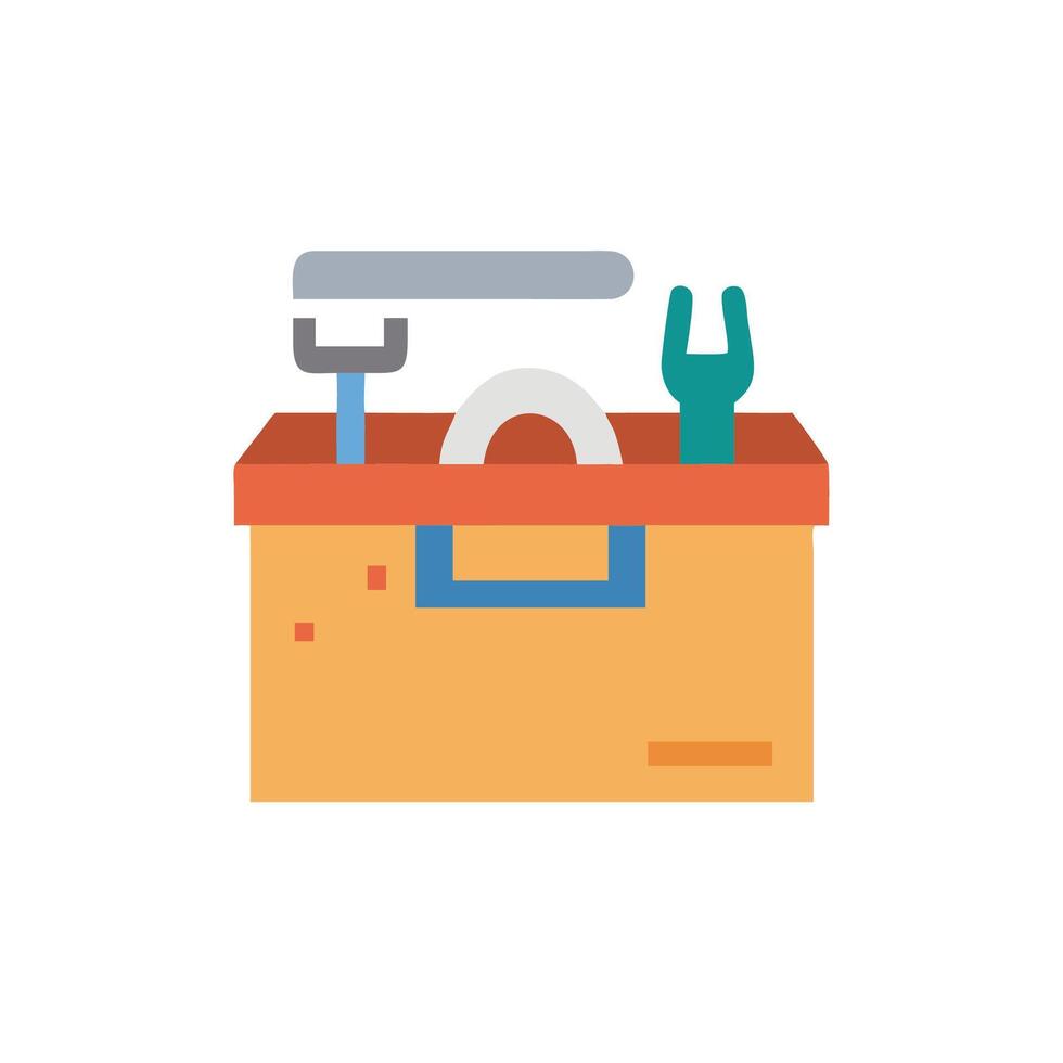 a toolbox with tools in it on a white background vector