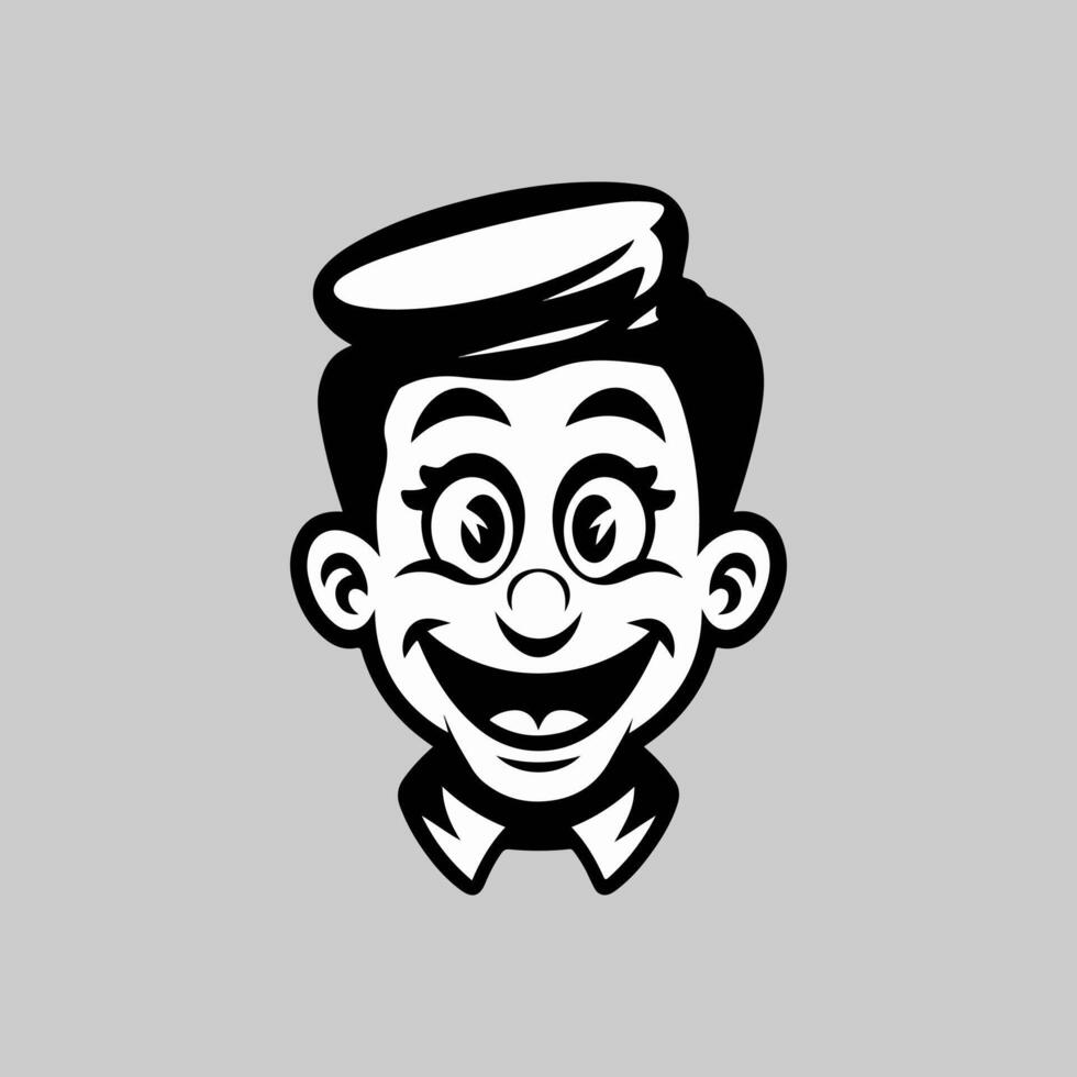 a cartoon clown face with a hat on vector
