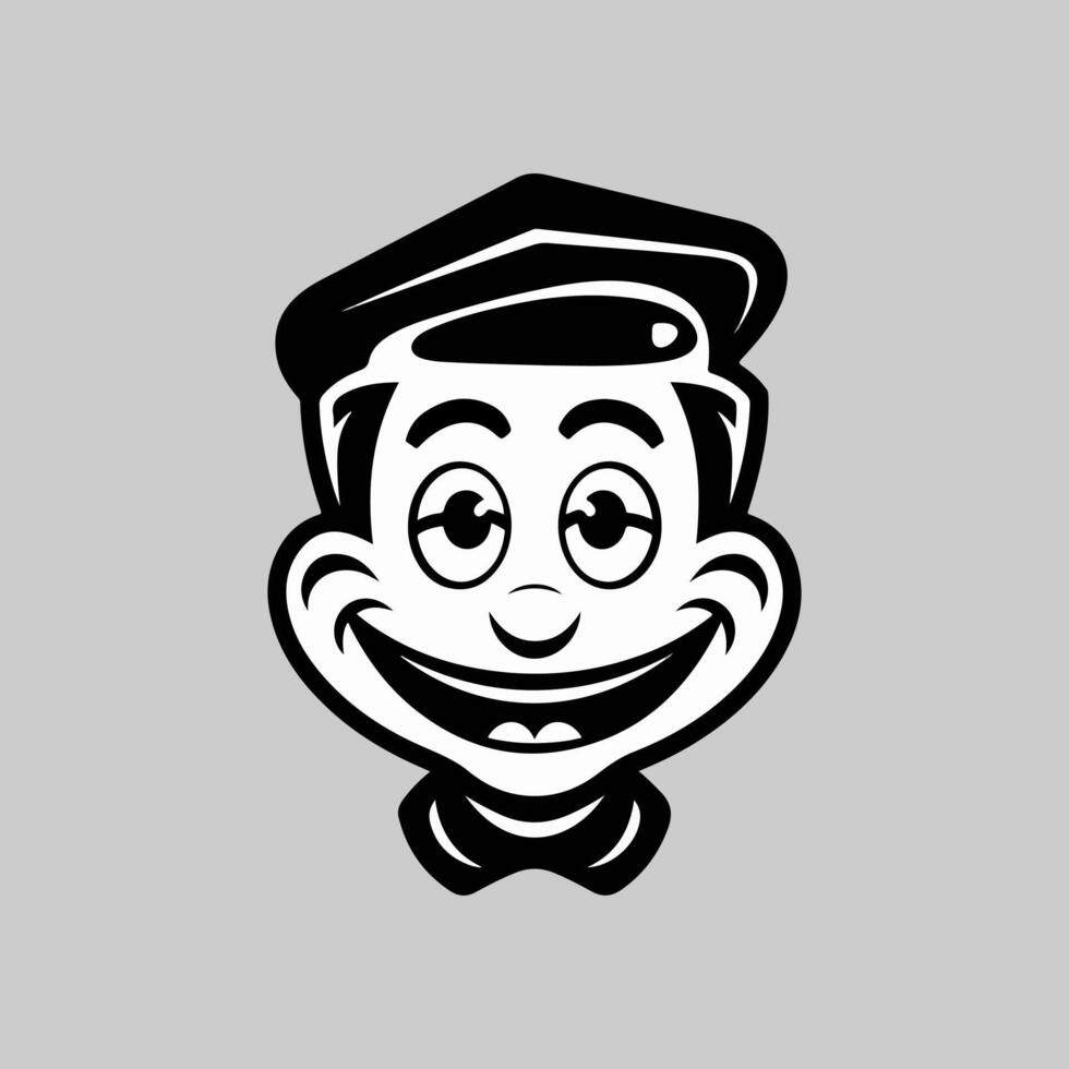 a cartoon character with a hat and a smile vector