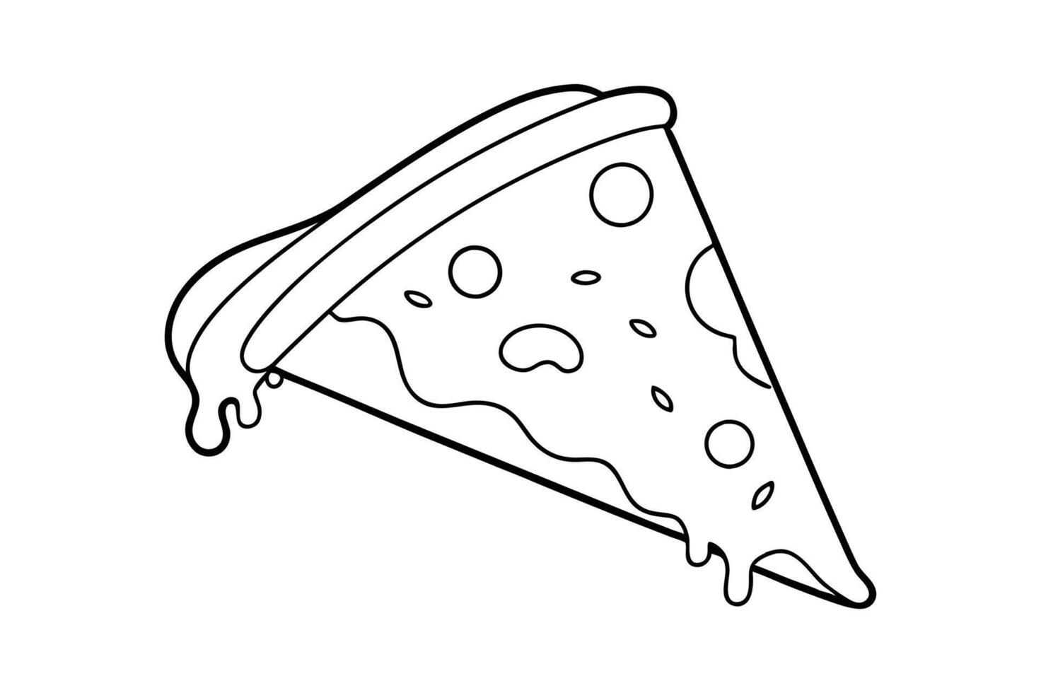 Pizza slice line art vector