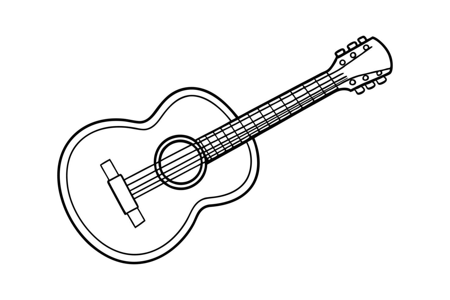 Guitar line art Illustration vector