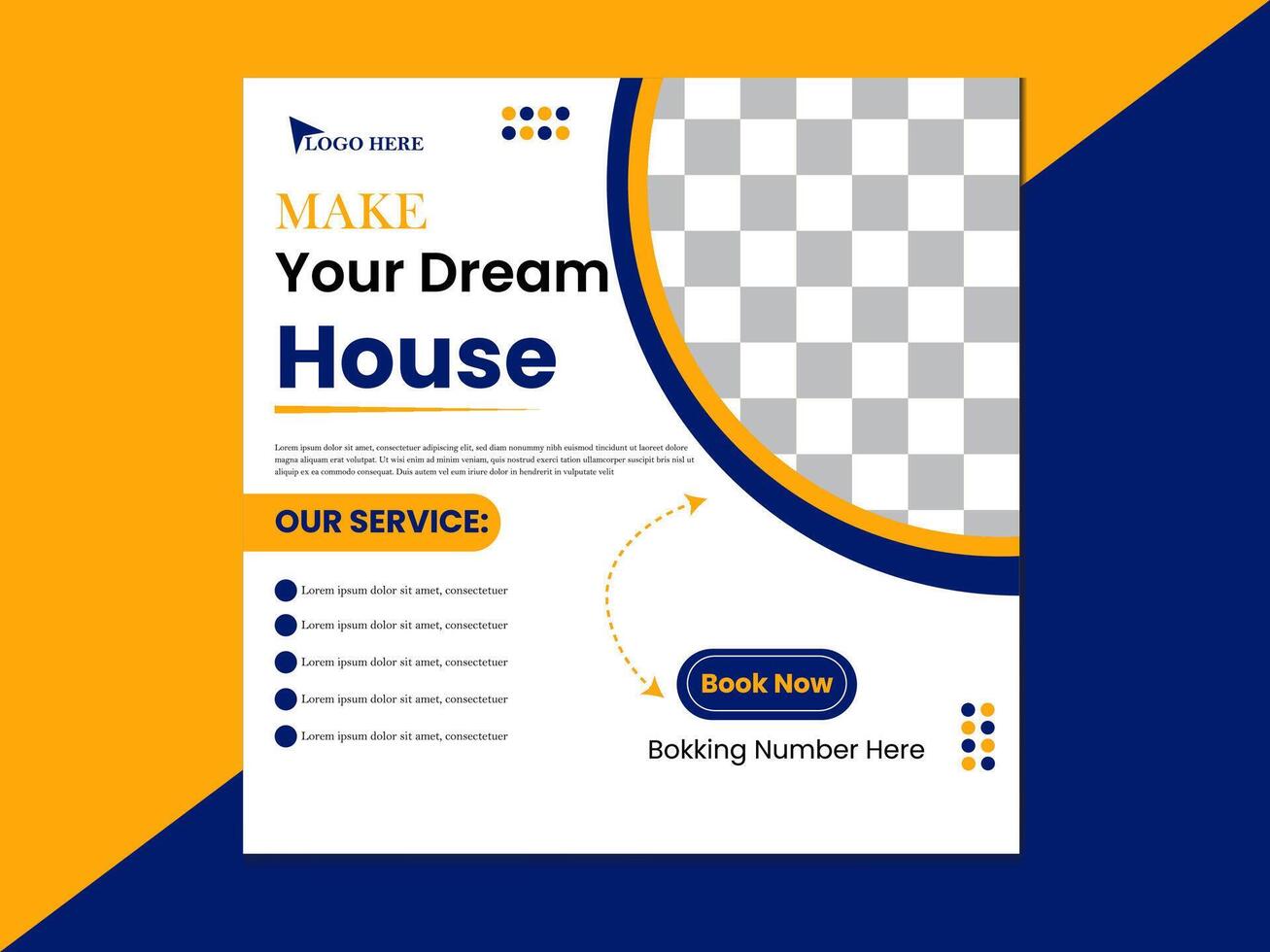 Modern House Social Media Post Design vector