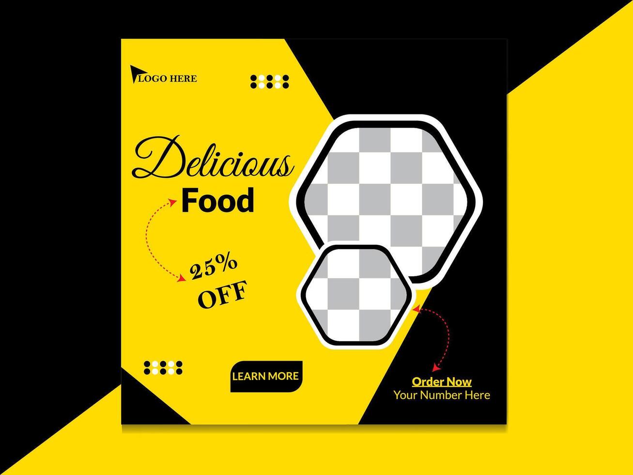 Food Social Media Post Design Layout vector