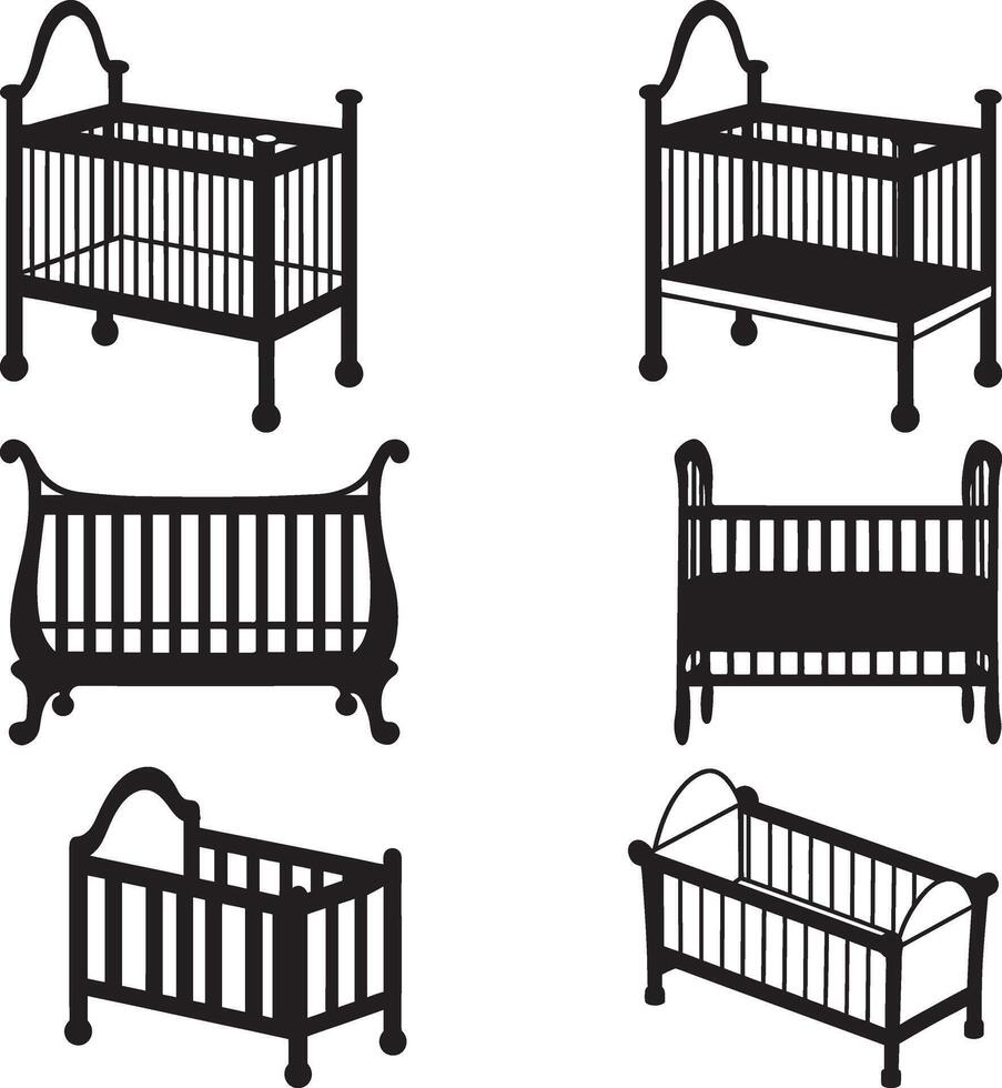 Baby cribs and cribs illustration vector