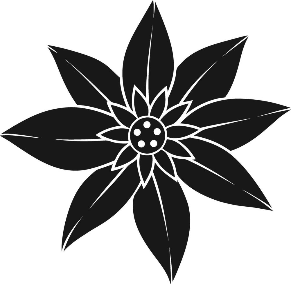 Edelweiss flower isolated thin line icon. vector