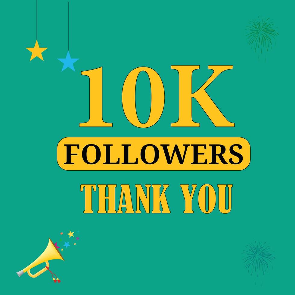 10k followers Banner Design vector