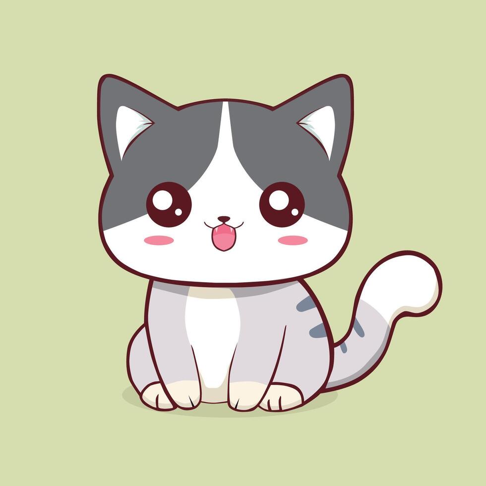 anime cartoon characters cute cats in spring pictures, happy cute vector