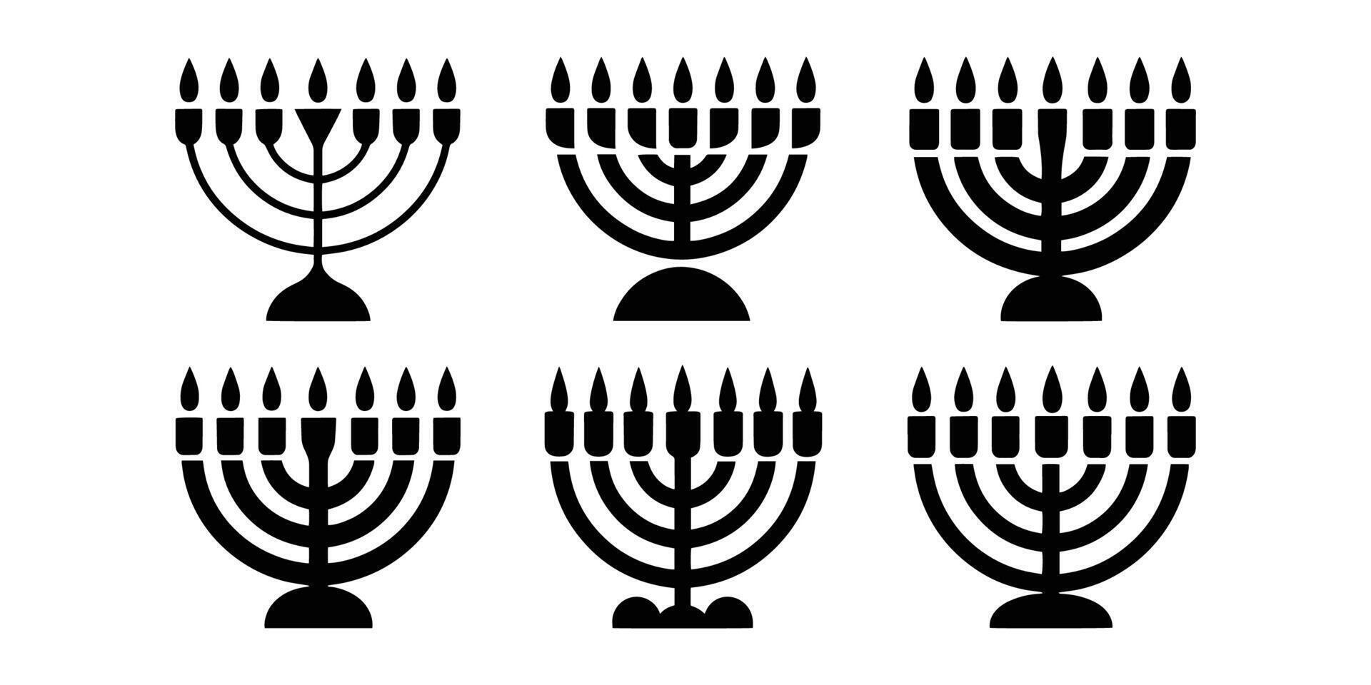 Artistic Menorahs A Black and White Exploration of Hanukkah Designs vector