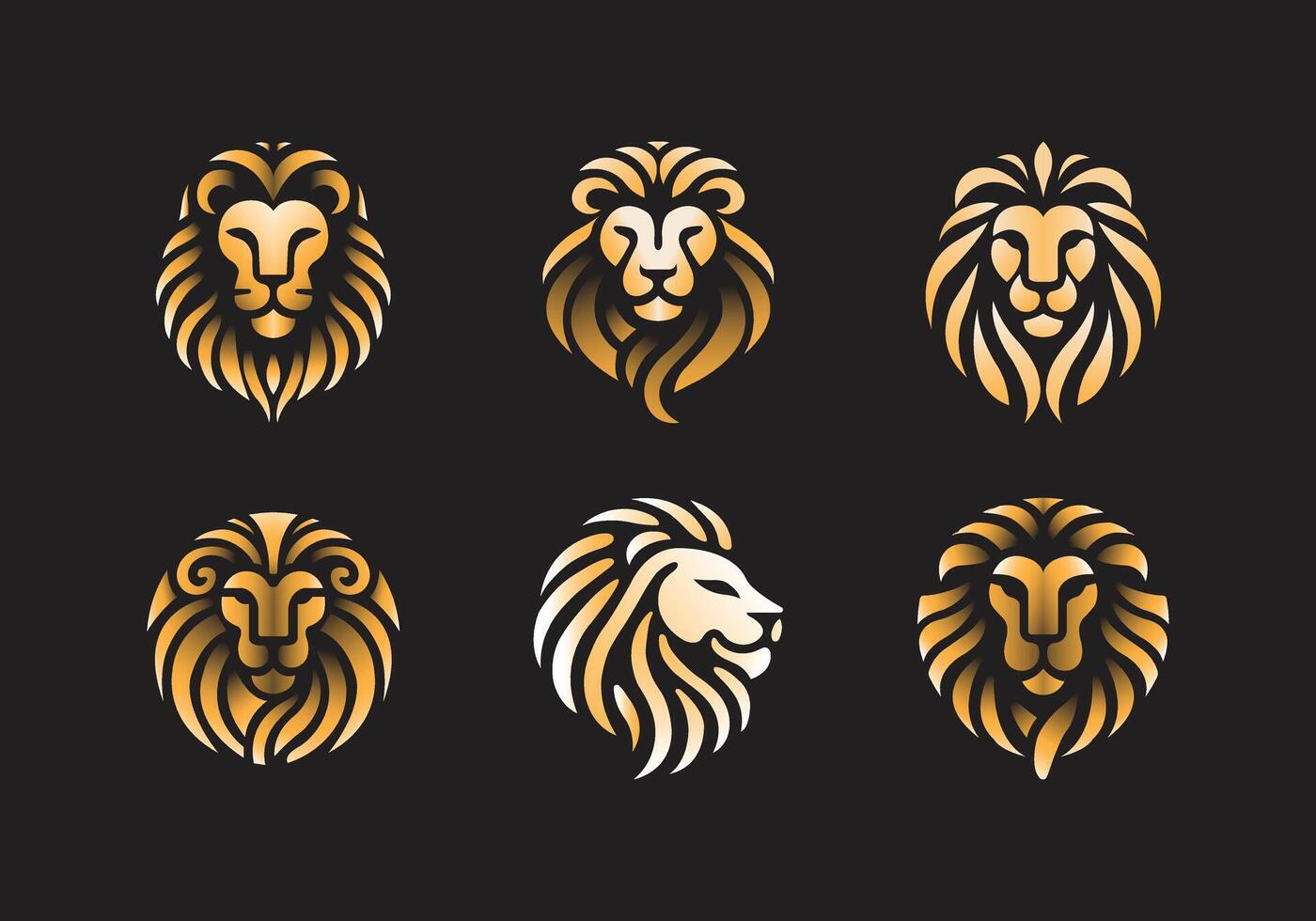 Minimalistic Lion Head Logo Design, Clean Lines And Smooth Curves vector