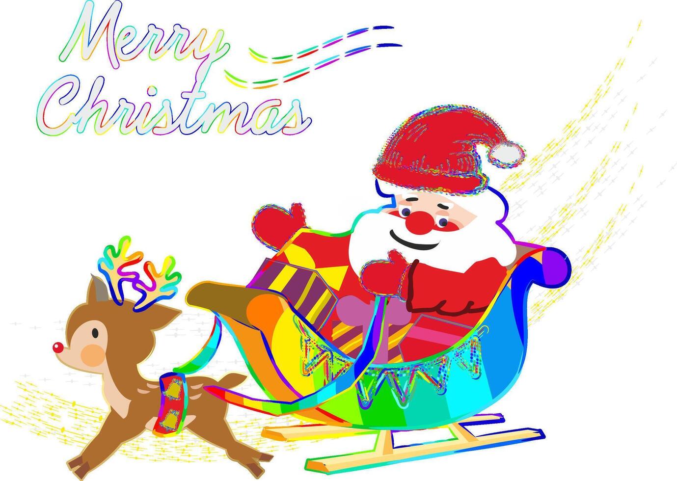 Merry Christmas, with winter postcard and symbols vector