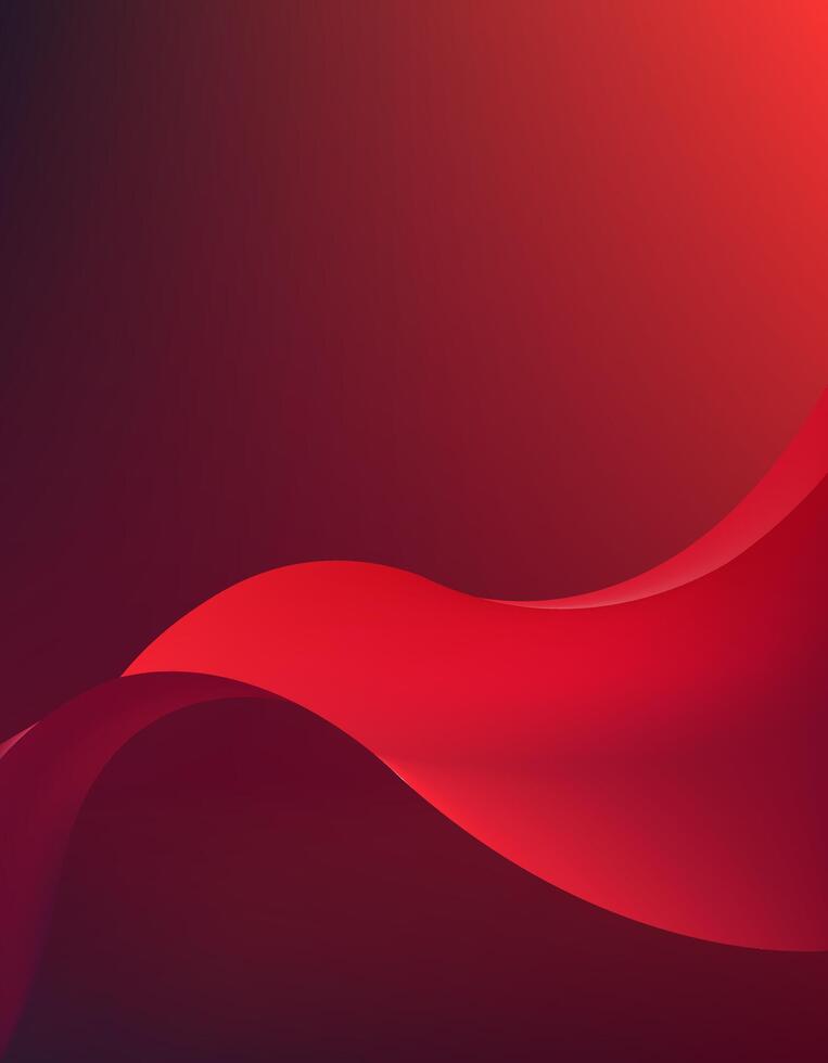Red abstract background design with wave lines vector