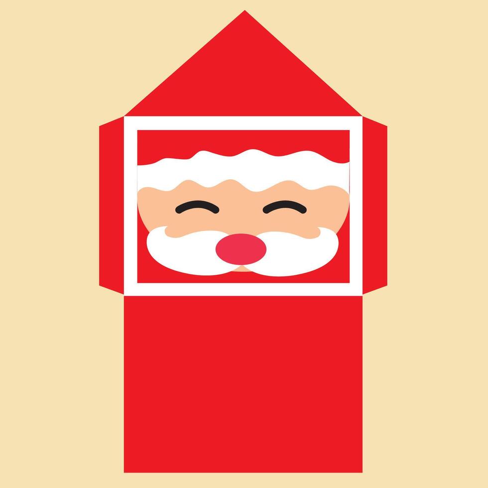 Christmas envelope with Santa Claus. Red letter to Santa Claus ready for printing vector