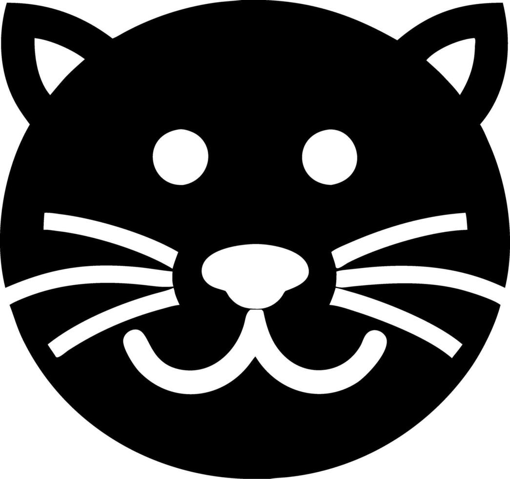 Black Cat Face Minimalist Illustration for Graphic Design Projects vector