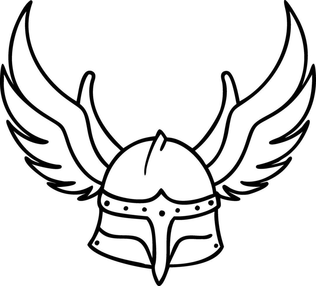 Viking Helmet with Wings Illustration Norse Mythology vector