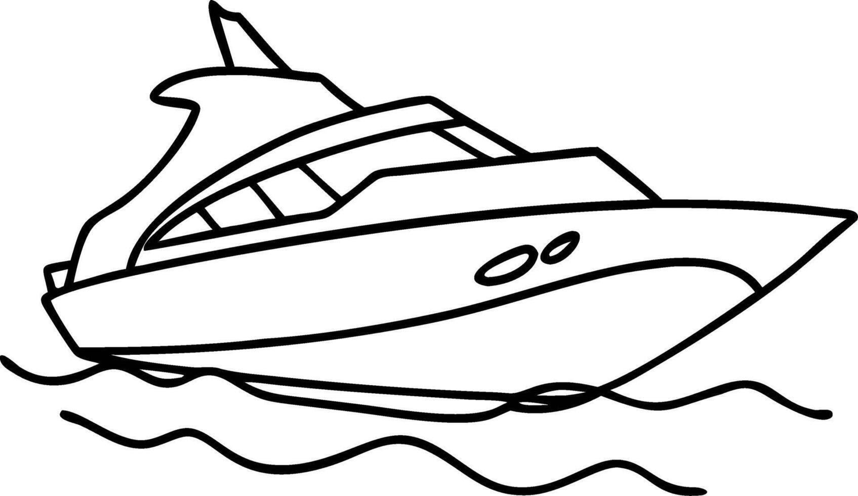 Luxury Yacht Line Art Illustration for Nautical Design Projects vector