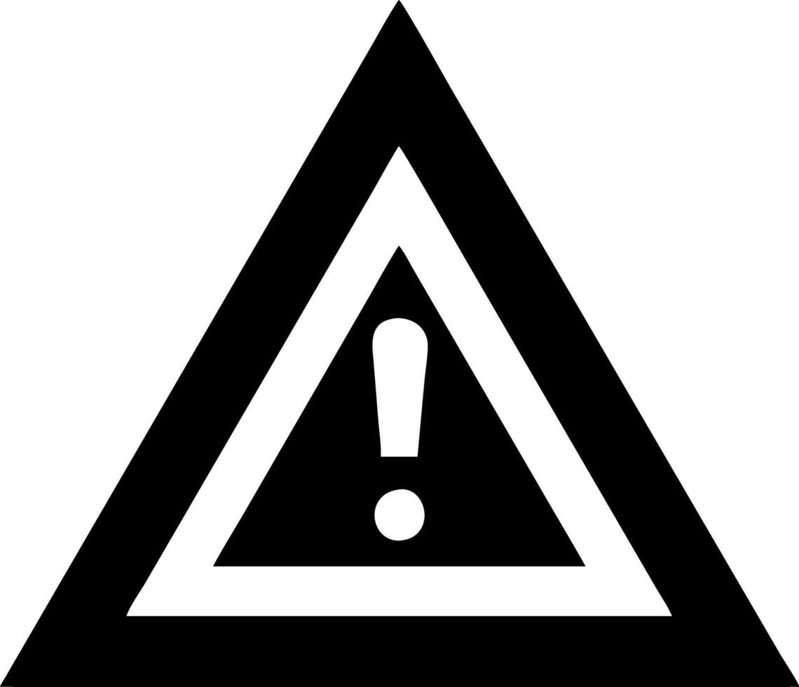 Exclamation Mark Warning Sign Black Triangle Illustration vector